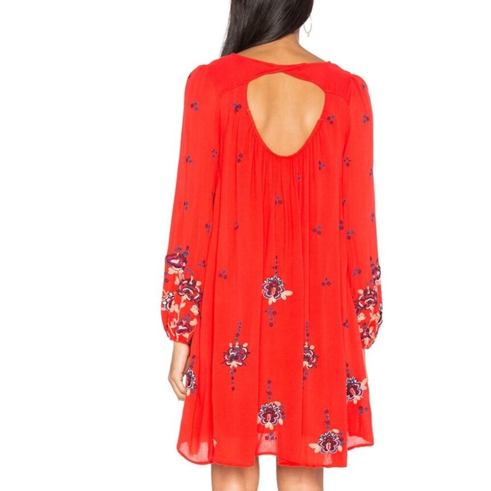 Free People Red Floral Mini Dress